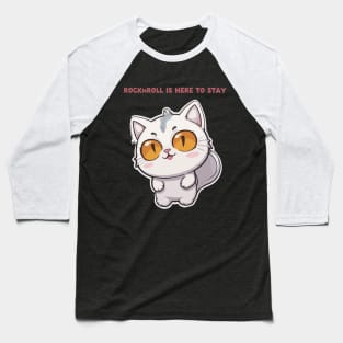 Rock and Roll Kitty Baseball T-Shirt